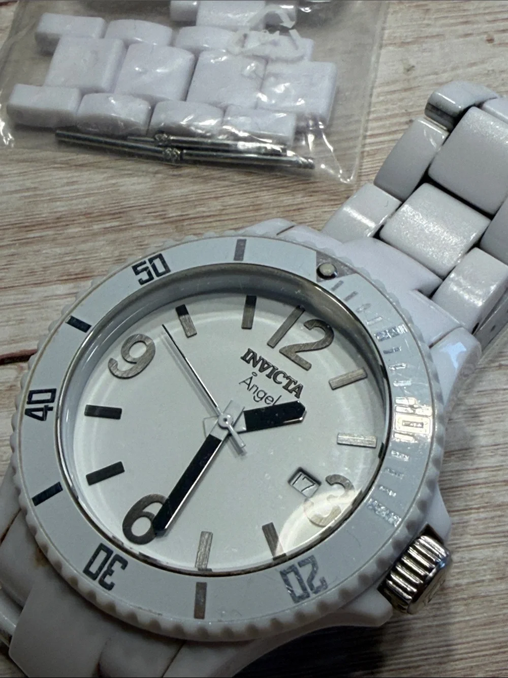 Invicta White Women's Sport Watch with Ceramic-Look Bracelet